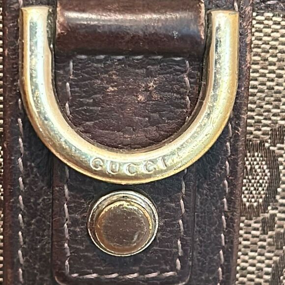Gucci GG Logo Key Holder Wallet Case Brown Buckle Front Classic Monogram 5 Ring - Picture 14 of 14